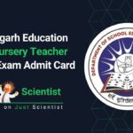 Chandigarh Education Dept Nursery Teacher Written Exam Admit Card
