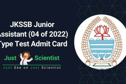 JKSSB Junior Assistant (04 of 2022) Type Test Admit Card